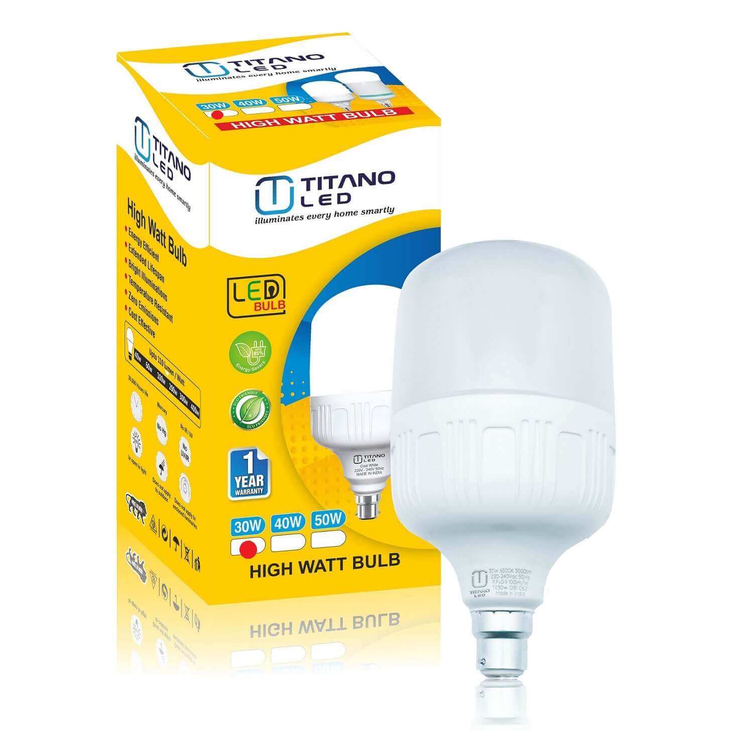 5W Titano LED Primal Bulb Cool White B22 - Titano LED Lights